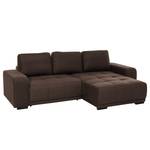 Canapé d’angle Albia Microfibre - Convertible - Marron foncé