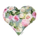 Coussin Barbalho Heart Coton - Gris-vert / Rose - 40 x 35 cm