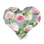 Sierkussen Barbalho Heart katoen - groengrijs/roze - 32 x 30 cm