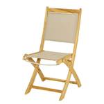 Chaise pliante Richmond II Teck massif / Tissu mélangé - Beige / Taupe