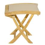 Tabouret de jardin Richmond Teck massif / Tissu mélangé - Beige / Taupe