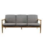 Sofa Froid (3-Sitzer) Webstoff - Webstoff Claris: Hellgrau - Hellbraun