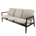 Sofa Froid (3-Sitzer) Webstoff - Webstoff Claris: Grau - Dunkelbraun