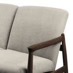 Sofa Froid (3-Sitzer) Webstoff - Webstoff Claris: Grau - Dunkelbraun