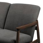 Sofa Froid (3-Sitzer) Webstoff - Webstoff Claris: Anthrazit - Dunkelbraun