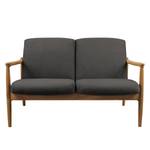 Sofa Froid (2-Sitzer) Webstoff - Webstoff Claris: Anthrazit - Hellbraun