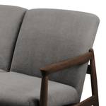 Sofa Froid (2-Sitzer) Webstoff - Webstoff Claris: Hellgrau - Dunkelbraun