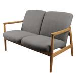 Sofa Froid (2-Sitzer) Webstoff - Webstoff Claris: Hellgrau - Hellbraun