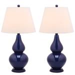 Lampes Kara (lot de 2) Coton / Verre - 1 ampoule - Bleu