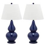 Lampes Kara (lot de 2) Coton / Verre - 1 ampoule - Bleu