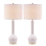 Lampes Lucia (lot de 2) Coton / Céramique - 1 ampoule - Blanc