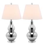 Lampes Kara (lot de 2) Coton / Verre - 1 ampoule - Argenté