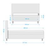 Gestoffeerd bed Malin Geweven stof - Ijsblauw - 140 x 200cm