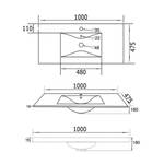 Wastafel Artemis Antraciet - Breedte: 100 cm