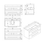 Wastafel Artemis Antraciet - Breedte: 100 cm