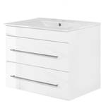 Meuble avec vasque Artemis Blanc brillant - Largeur : 76 cm