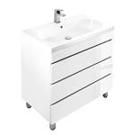 Meuble avec vasque Kali II Blanc / Blanc brillant - Blanc brillant - Largeur : 70 cm