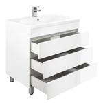 Meuble avec vasque Kali II Blanc / Blanc brillant - Blanc brillant - Largeur : 70 cm