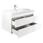 Meuble avec vasque Kali I Blanc / Blanc brillant - Largeur : 90 cm