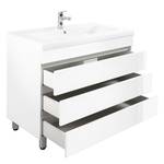 Meuble avec vasque Kali II Blanc / Blanc brillant - Blanc brillant - Largeur : 90 cm