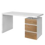 Bureau Houstrup Blanc brillant / Imitation chêne de San Remo