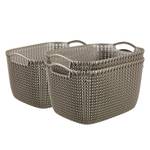 Boîtes de rangement Knit L (3 élém.) Matière plastique - Gris sable