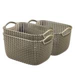 Boîtes de rangement Knit S (3 élém.) Matière plastique - Gris sable