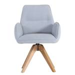 Gestoffeerde stoel Candelaria II draaibaar - massief eikenhout/vlakweefsel - Lichtblauw