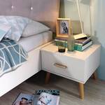 Comodino Annett Bianco - Materiale a base lignea - 47 x 40 x 42 cm