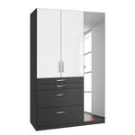 Draaideurkast Homburg II Wit / Grijs-metallic - Breedte: 136 cm - Met spiegeldeuren