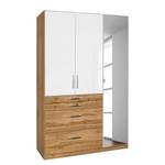 Armoire Homburg II Imitation chêne Wotan / Blanc alpin - Largeur : 136 cm - Avec portes miroir