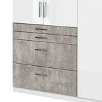 Armoire Homburg II Blanc / Gris clair - Largeur : 181 cm - Sans portes miroir