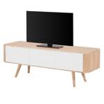 Tv-meubel Loca V deels massief wild eikenhout - Licht geoliede wild eikenhouten look - 135 x 42 cm