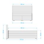 Lit boxspring Malvinas Bleu foncé - 140 x 200cm