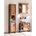 Set di 3 mobili da bagno MANCHESTER Acacia parzialmente massello / Metallo - Acacia / Antracite