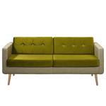 Canapé Croom I (3 places) Microfibre - Tissu Fida / Velours Freda: Beige vert / Vert olive