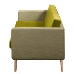 Canapé Croom I (3 places) Microfibre - Tissu Fida / Velours Freda: Beige vert / Vert olive