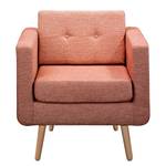 Fauteuil Croom microvezel - Geweven stof Fida: Oud pink - Zonder hocker