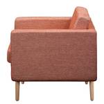 Fauteuil Croom microvezel - Geweven stof Fida: Oud pink - Zonder hocker