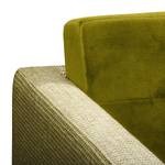 Fauteuil Croom Microfibre - Tissu Fida / Velours Freda: Beige vert / Vert olive - Sans repose-pieds
