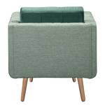 Fauteuil Croom Microfibre - Tissu Fida / Velours Freda: Vert menthe / Pétrole - Sans repose-pieds