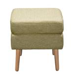 Gestoffeerde hocker Croom microvezel - Geweven stof Fida: Beige groen