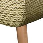 Gestoffeerde hocker Croom microvezel - Geweven stof Fida: Beige groen