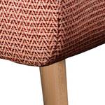 Gestoffeerde hocker Croom microvezel - Geweven stof Fida: Oud pink