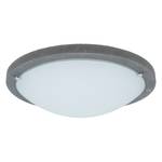 LED-plafondlamp Rocky Melkglas/beton - 1 lichtbron