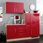 Keukenblok Toronto II Hoogglans rood - Breedte: 190 cm - Kookplaten