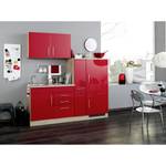 Keukenblok Toronto II Hoogglans rood - Breedte: 190 cm - Kookplaten