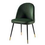 Chaise capitonnée Farum Velours / Acier - Noir - Velours Zala: Vert - 1 chaise