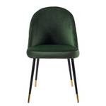 Gestoffeerde stoelen Farum Fluweel/staal - zwart - Velours Zala: Groen - Stoel