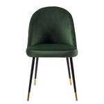 Chaise capitonnée Farum Velours / Acier - Noir - Velours Zala: Vert - 1 chaise